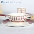 Awalong 4 pcs bone china dinner set with royal design ceramic tableware set